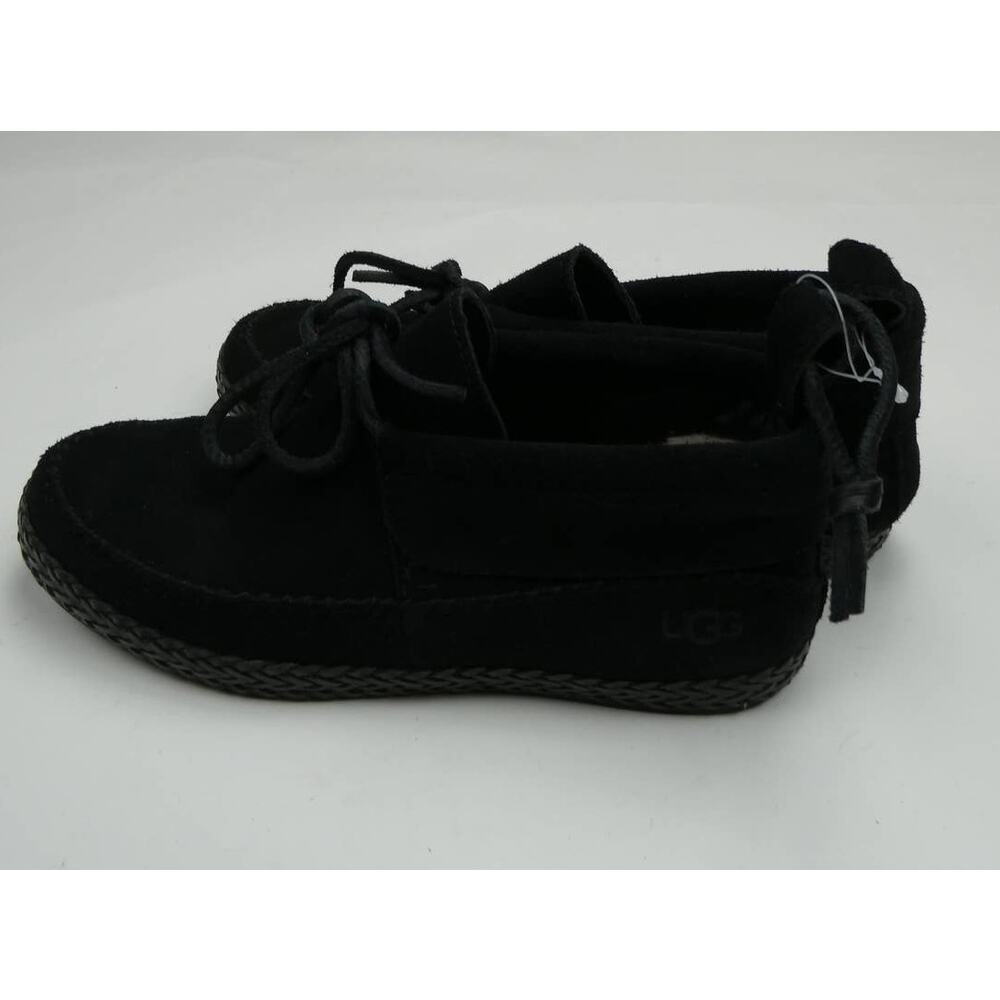 UGG Women's Woodlyn Moc Black Suede Shoes Boots 1094814, size: 6